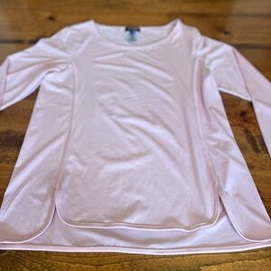 Jones New York Soft Pink tulip hem stretch top 3/4 sleeve